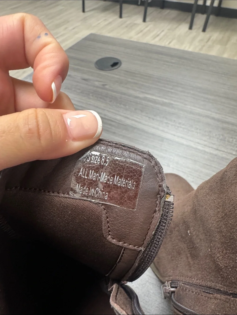 Brown Suede Wedge Ankle Boots - Women size 8.5